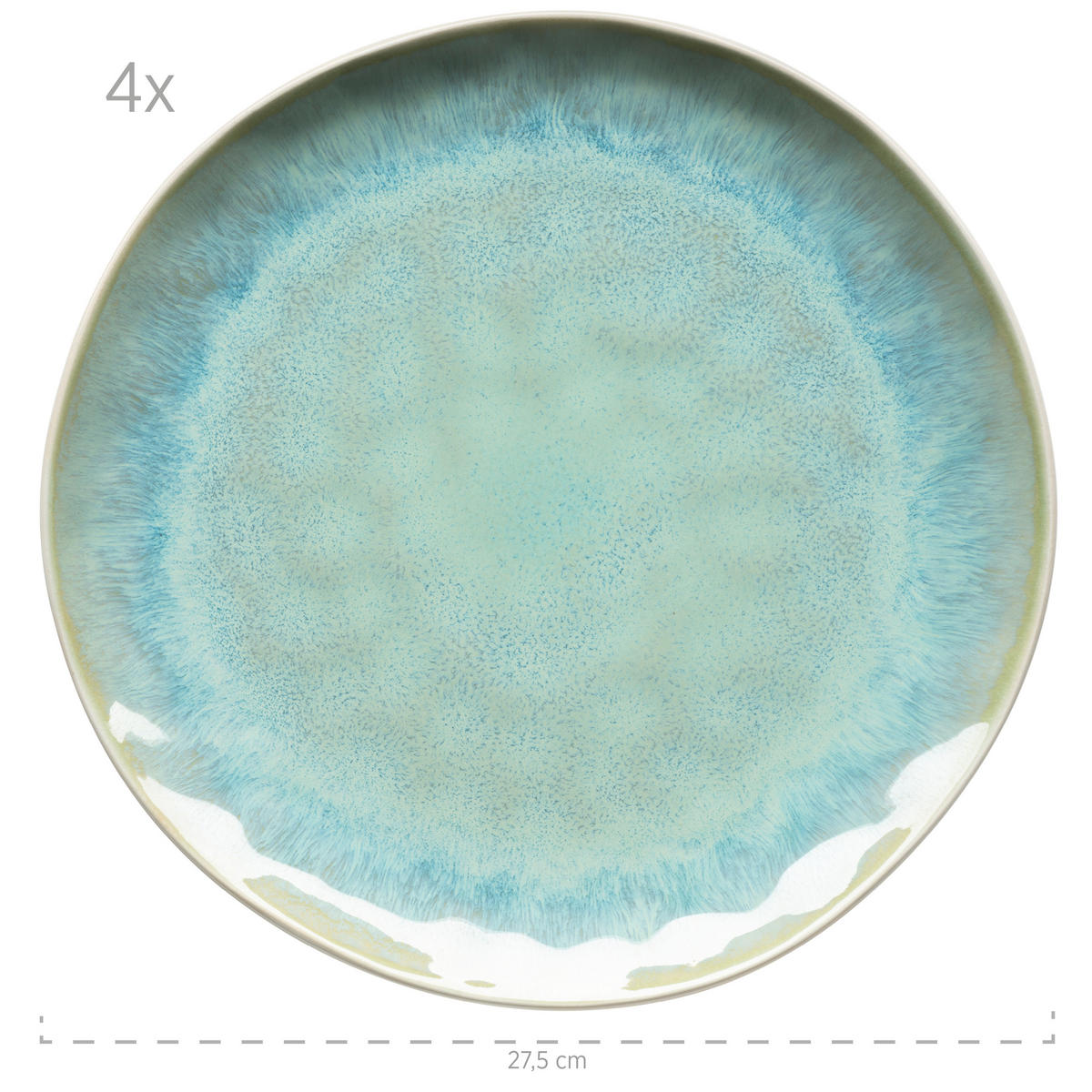 KOMBISERVICE Grün 16-teilig Frozen  - Grün, Basics, Keramik (34,7/32/35cm) - Mäser