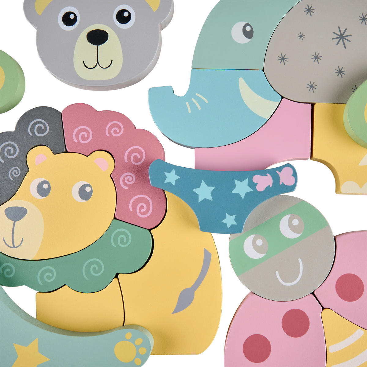 PUZZLE - přírodní barvy/vícebarevná, Basics, kompozitní dřevo - My Baby Lou
