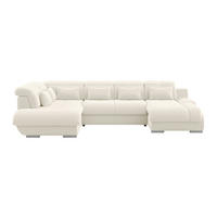 WOHNLANDSCHAFT MULTI Elfenbein Chenille  - Chromfarben/Elfenbein, MODERN, Textil/Metall (228/345/184cm) - Livetastic