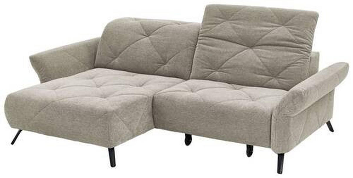 ECKSOFA in Webstoff Hellgrau  - Hellgrau/Schwarz, Design, Textil/Metall (173/244cm) - Moderano