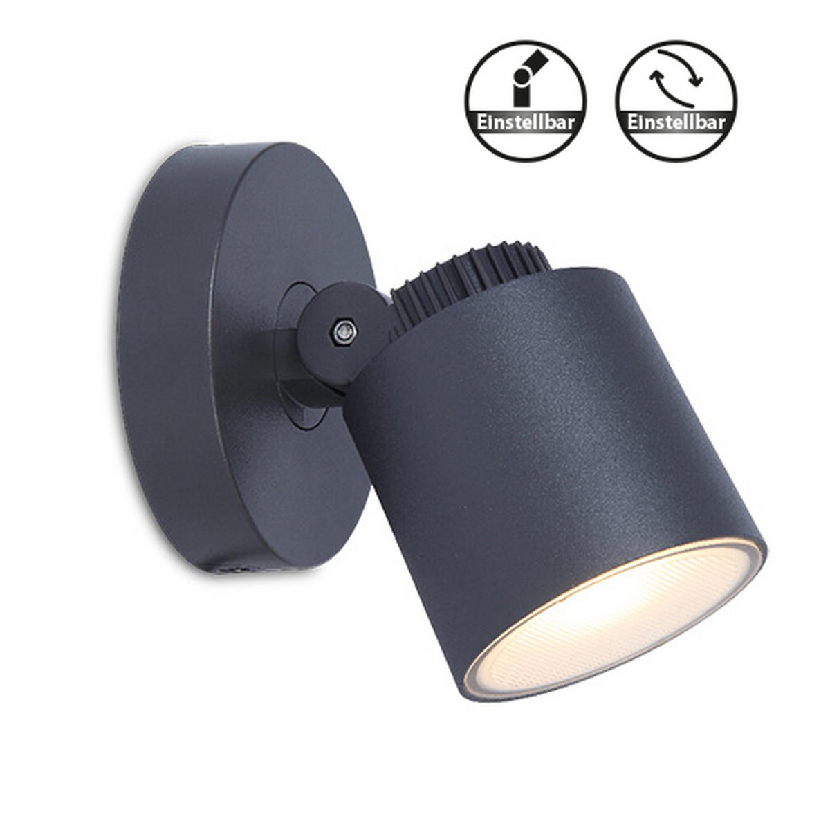 AUßENWANDLEUCHTE EXPLORER 10,7/11,8/13,6 cm   - Anthrazit, Design, Metall (10,7/11,8/13,6cm)