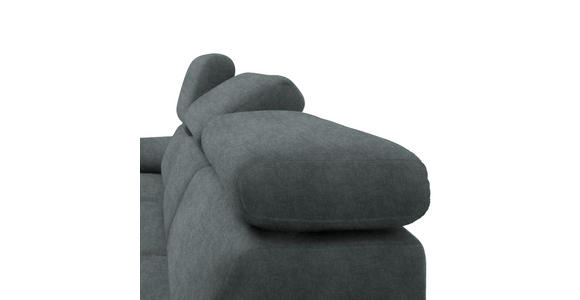 ECKSOFA in Samt Grau  - Schwarz/Grau, Design, Textil/Metall (295/187cm) - Novel