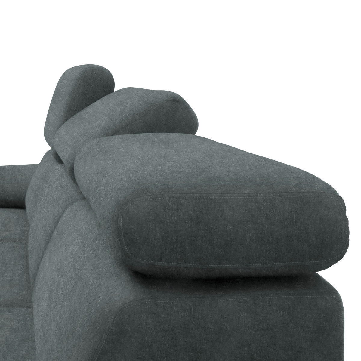 ECKSOFA in Velours Grau  - Schwarz/Grau, Design, Textil/Metall (295/187cm) - Novel