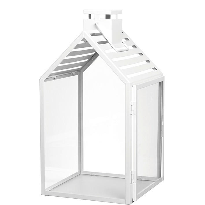 DEKORAČNÍ DŮM - bílá/průhledné, Lifestyle, kov/sklo (21,00/39,00/20,00cm) - Leonardo