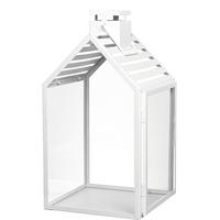 DEKORAČNÍ DŮM - bílá/průhledné, Lifestyle, kov/sklo (21,00/39,00/20,00cm) - Leonardo