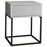 NOČNA OMARICA, črna, bela  - črna/bela, Moderno, kovina/leseni material (40/52/38,5cm) - Livetastic