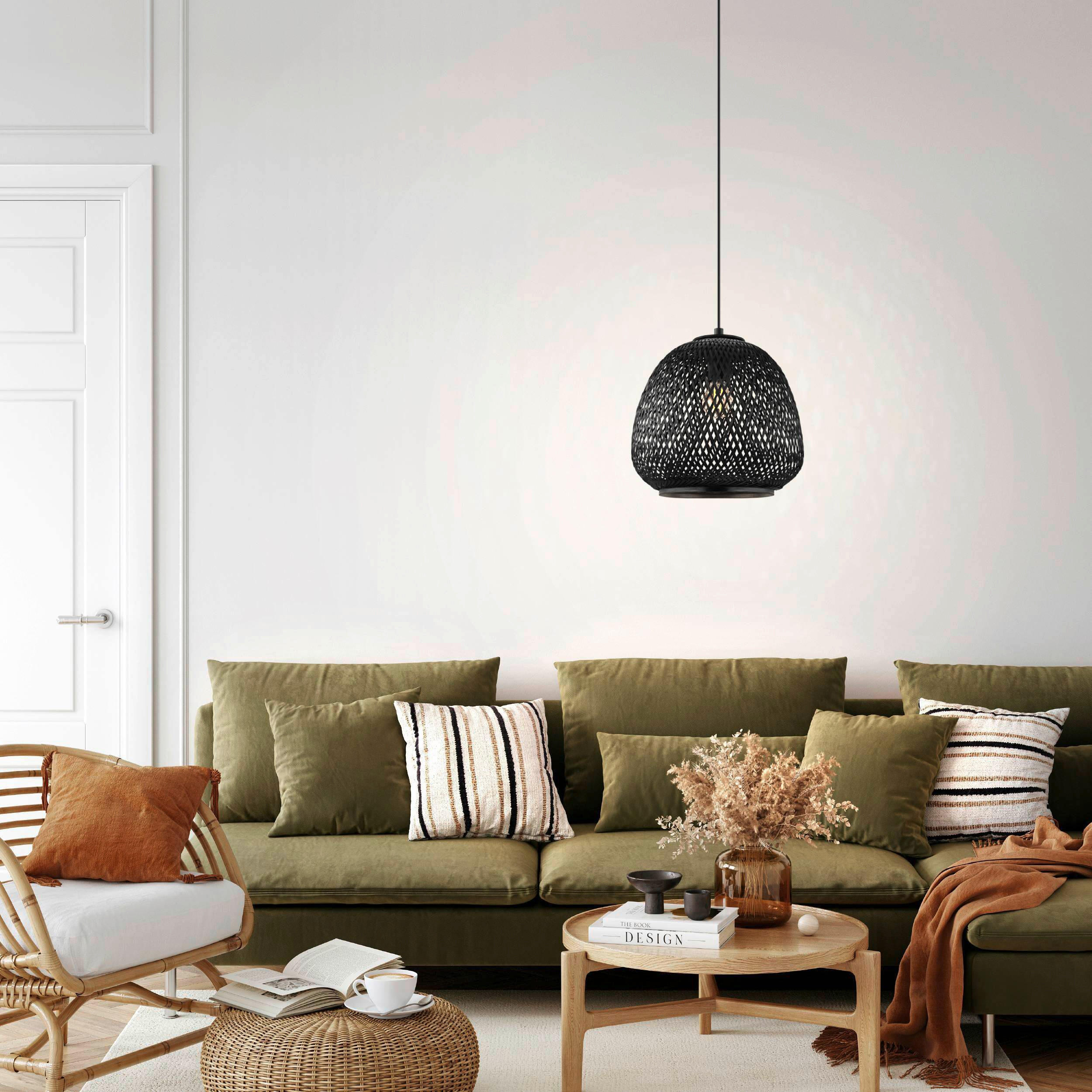 HÄNGLAMPA Dembleby 32/110 cm  - svart, Basics, metall/trä (32/110cm) - Eglo