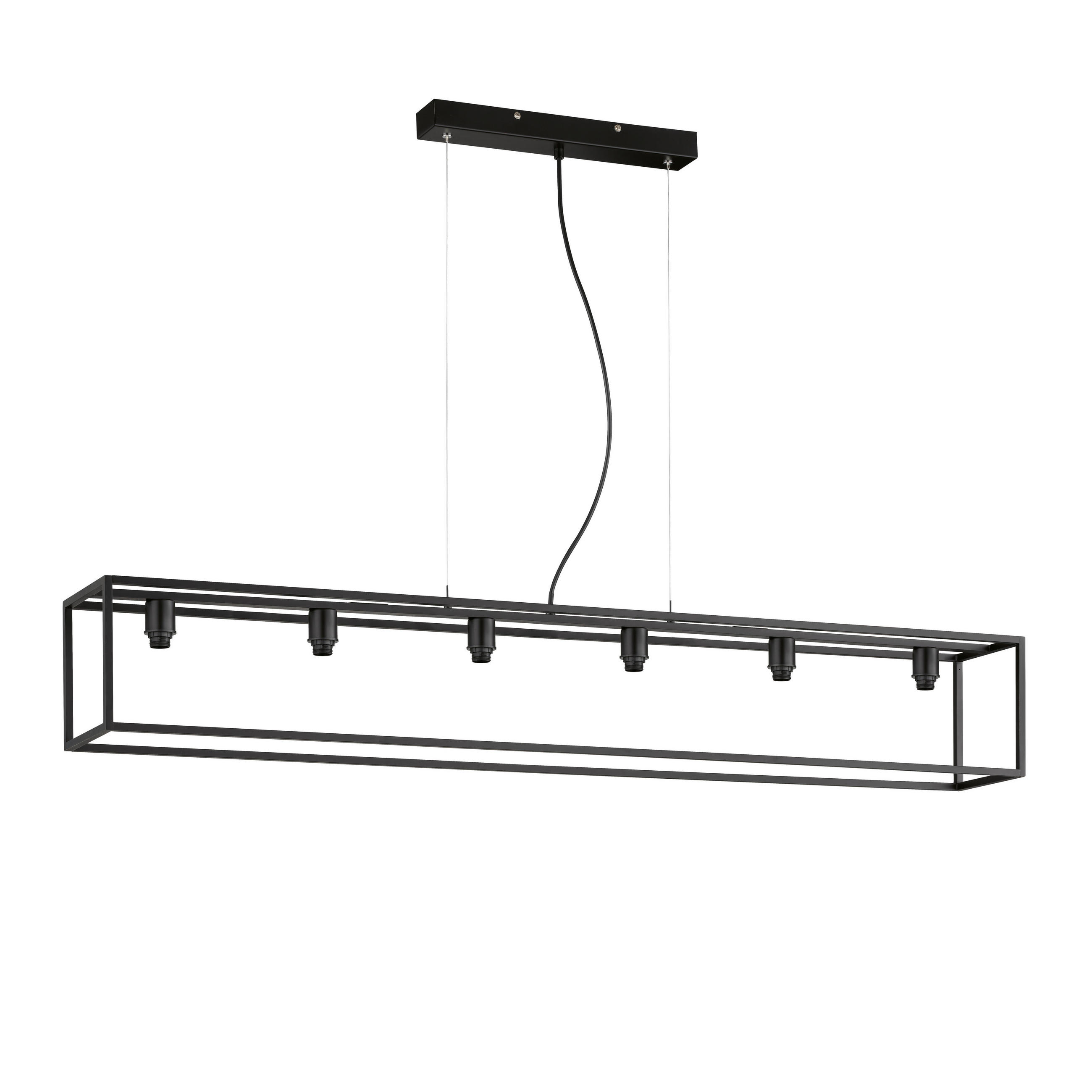 HÄNGELEUCHTE 135/20/150 cm    - Schwarz, Basics, Metall (135/20/150cm) - Fischer & Honsel