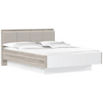 BETT 140/200 cm  in Eichefarben, Weiß Hochglanz  - Eichefarben/Weiß Hochglanz, Design, Holzwerkstoff/Kunststoff (140/200cm) - Carryhome