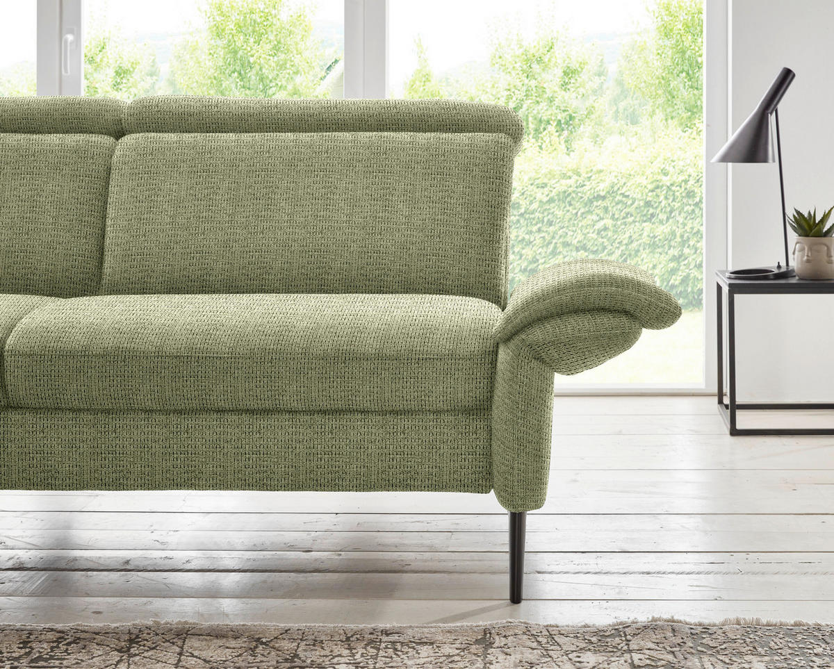 ECKSOFA in Struktur Grün  235/275 cm  - Schwarz/Grün, MODERN, Textil/Metall (235/275cm) - Cantus