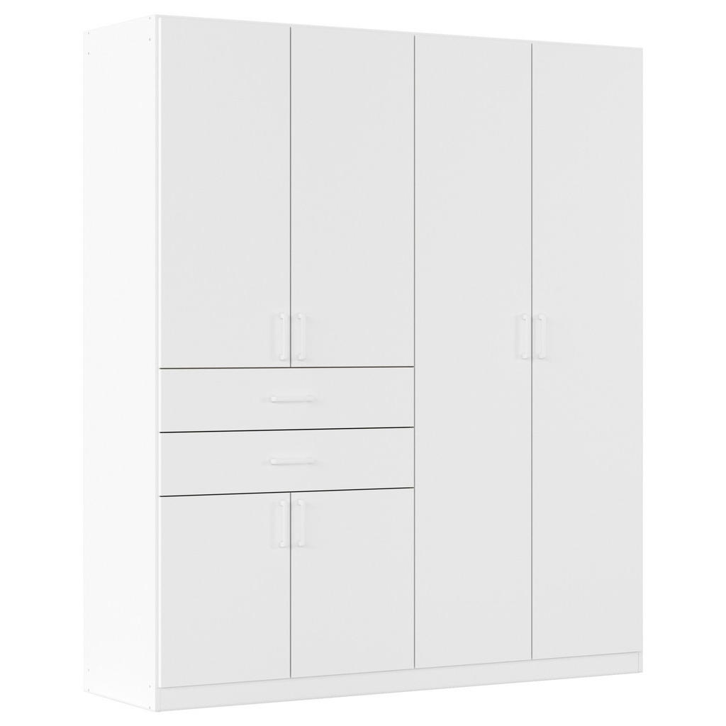 Drehtürenschrank Mit Schubladen 180cm Maika Weiß