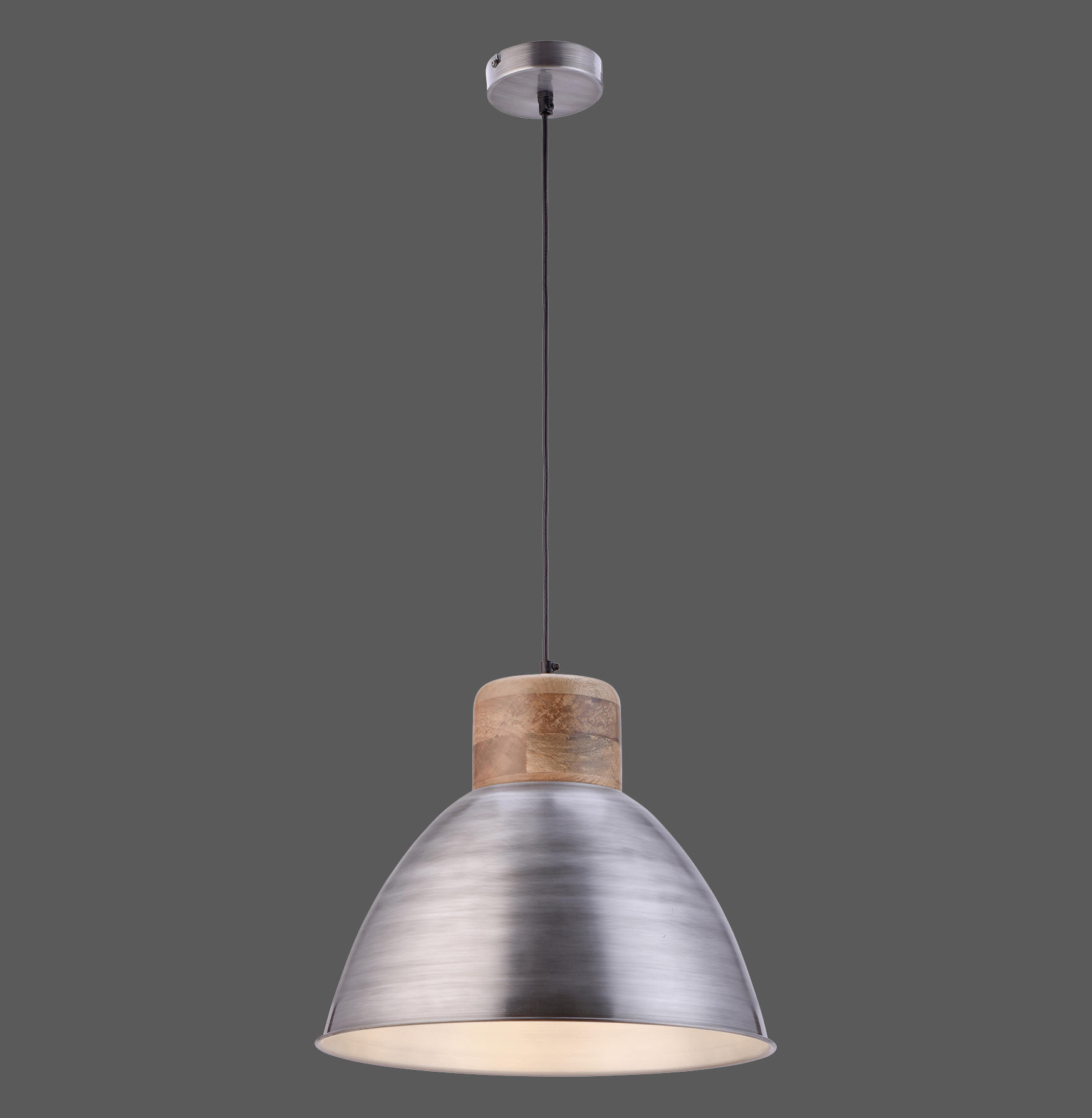 HÄNGELEUCHTE SAMIA  - Silberfarben, Design, Holz/Metall (41/120cm)
