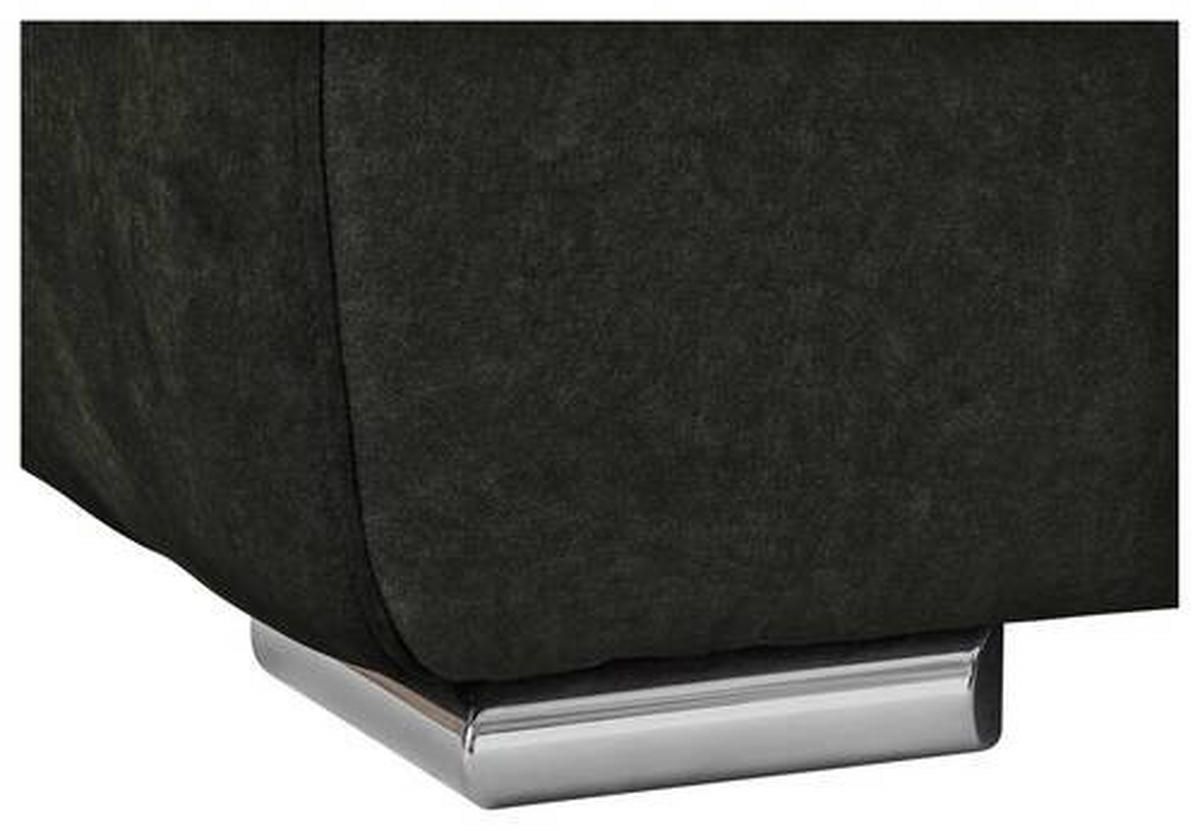 ECKSOFA in Velours Dunkelgrün  - Chromfarben/Dunkelgrün, Konventionell, Kunststoff/Textil (247/247cm) - Carryhome