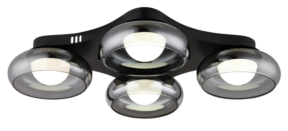 LED-DECKENLEUCHTE 65/46/10 cm   - Schwarz/Weiß, Design, Glas/Kunststoff (65/46/10cm) - Globo