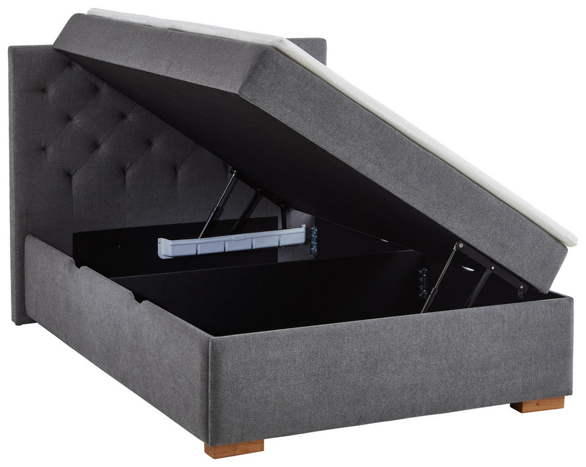 BOXBETT 140/200 cm  in Anthrazit  - Eichefarben/Anthrazit, Basics, Holz/Textil (140/200cm) - Boxxx