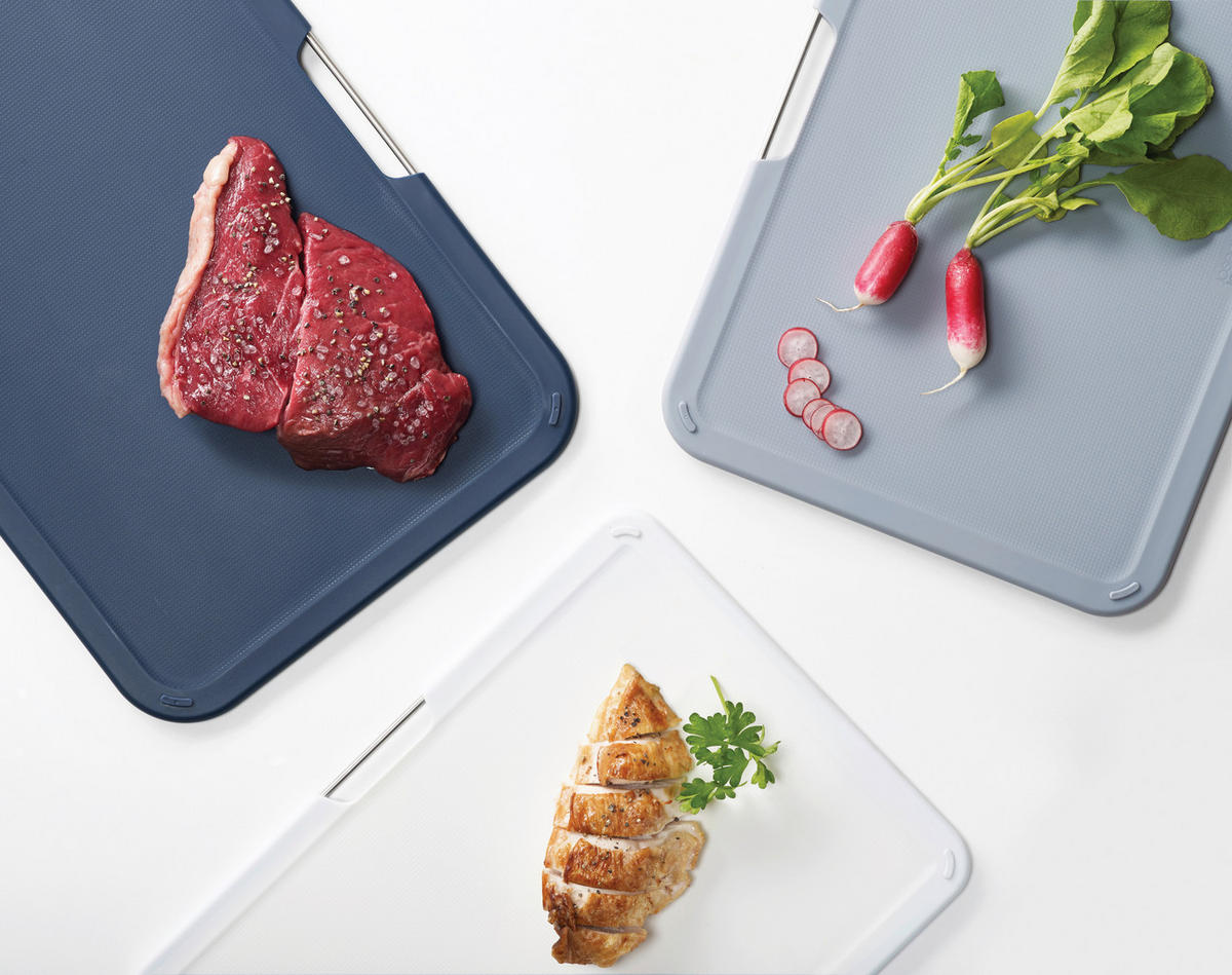 SCHNEIDEBRETT-SET 3-teilig    35,5/6,5/26 cm  - Grau, Basics, Kunststoff (35,5/6,5/26cm) - Joseph Joseph