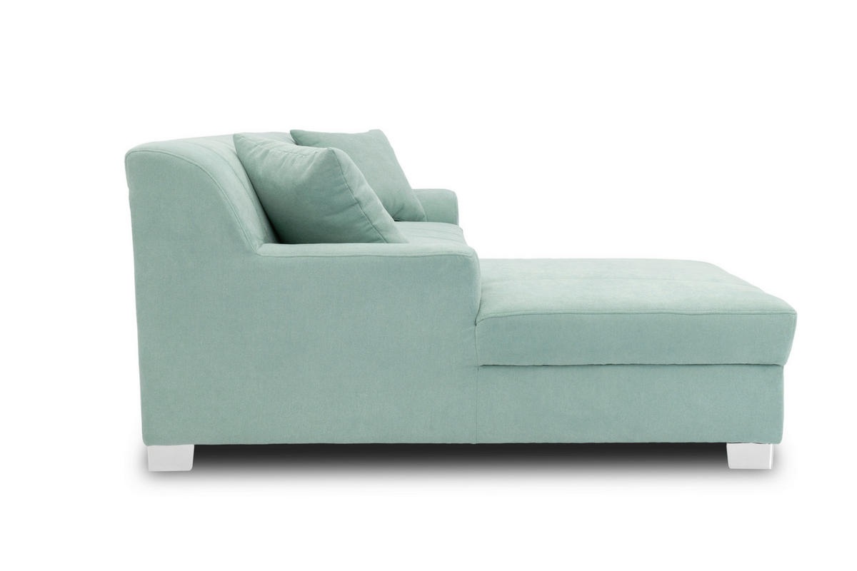 ECKSOFA CAPRI Mintgrün Mikrofaser  - Chromfarben/Mintgrün, KONVENTIONELL, Textil/Metall (152/239cm) - MID.YOU
