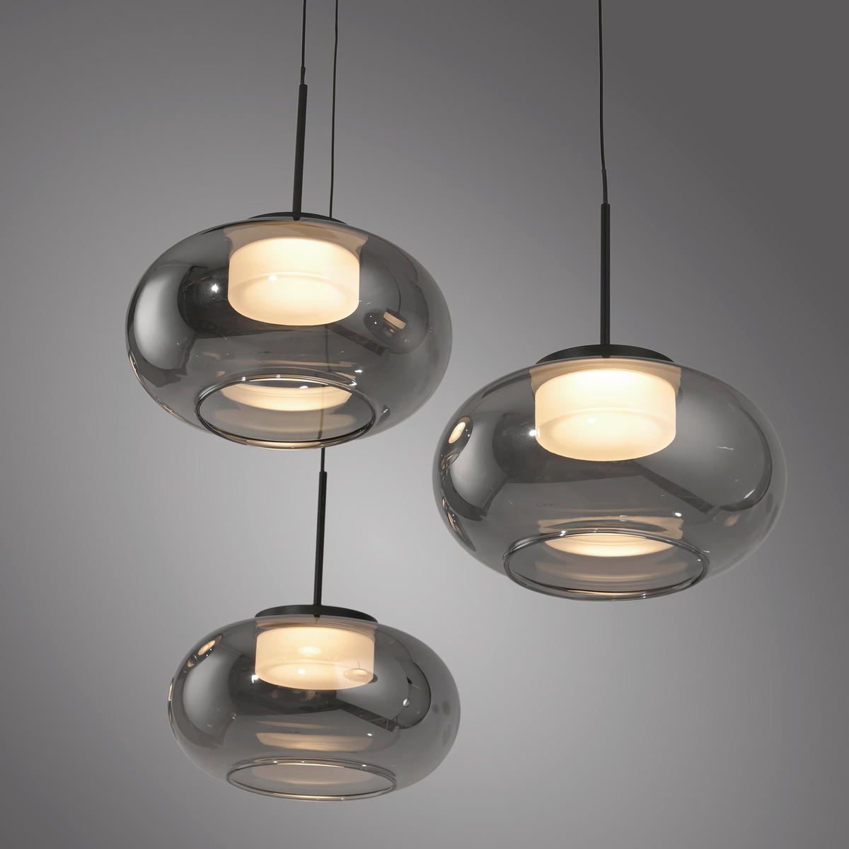 LED-PENDELLEUCHTE SW SIA 75/20/120 cm   - Schwarz, Design, Kunststoff/Metall (75/20/120cm) - Schöner Wohnen