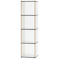 AKTENREGAL Weiß  - Weiß, MODERN, Glas/Holzwerkstoff (35/140/35cm) - Tojo