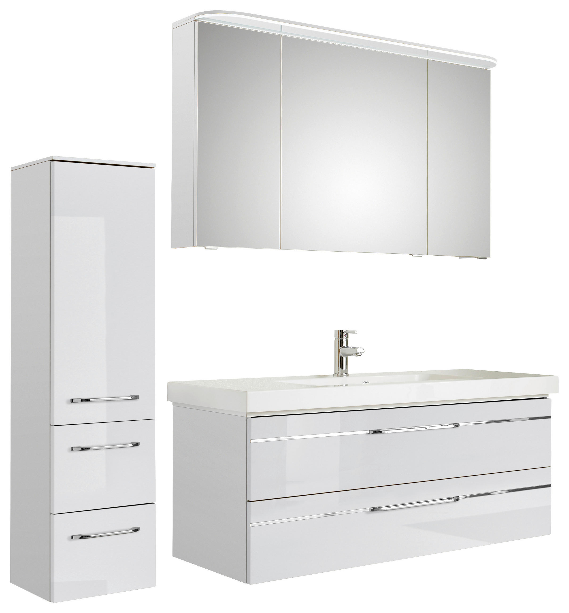 Pelipal Badezimmer Balto Weiß Hochglanz, Weiß 153 cm