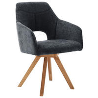 ŽIDLE S PODRUČKAMI, tkaná látka, antracitová, divoký dub - divoký dub/antracitová, Konvenční, dřevo/textil (57/84/57cm) - Voleo