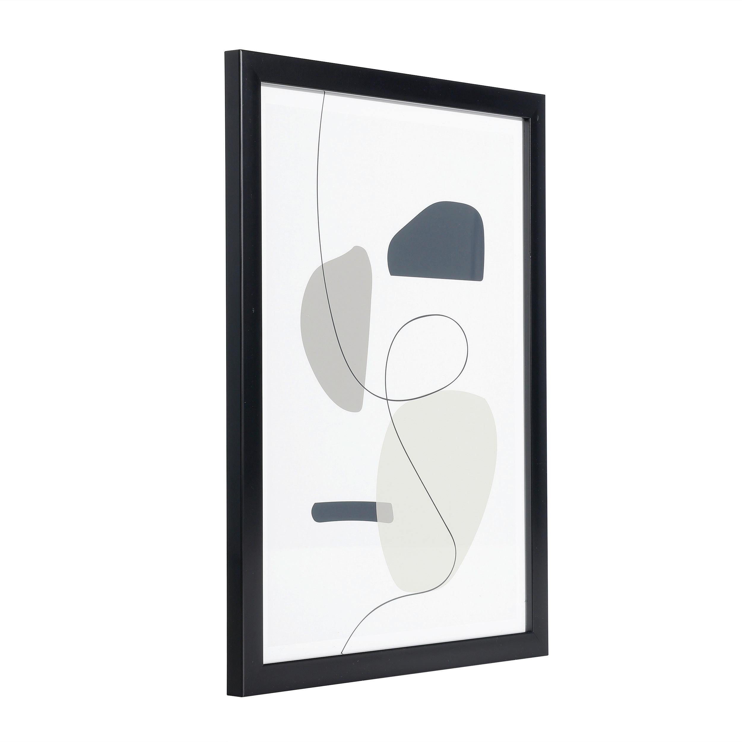 DRUCKGRAFIK Abstraktes Creme, Schwarz, Taupe  - Taupe/Creme, Trend, Glas/Papier (33/1,6/43cm) - Eglo