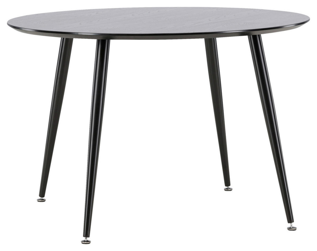 ESSTISCH in Metall, Holzwerkstoff 115/115/75 cm  - Schwarz, Design, Holzwerkstoff/Metall (115/115/75cm) - Livetastic
