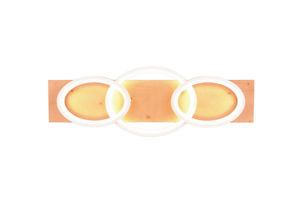 LED-DECKENLEUCHTE    97/33/10 cm  - Weiss/Braun, Basics, Holz/Metall (97/33/10cm) - Trio Leuchten