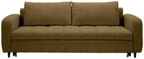 SCHLAFSOFA in Flachgewebe Olivgrün  - Schwarz/Olivgrün, Design, Holz/Textil (236/88/101cm) - Stylife