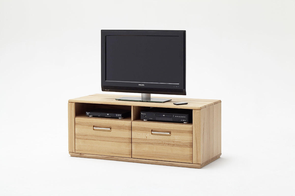 WOHNWAND La Paz  in Buchefarben  357/209/51 cm  - Buchefarben/Silberfarben, Design, Glas/Holz (357/209/51cm) - Livetastic