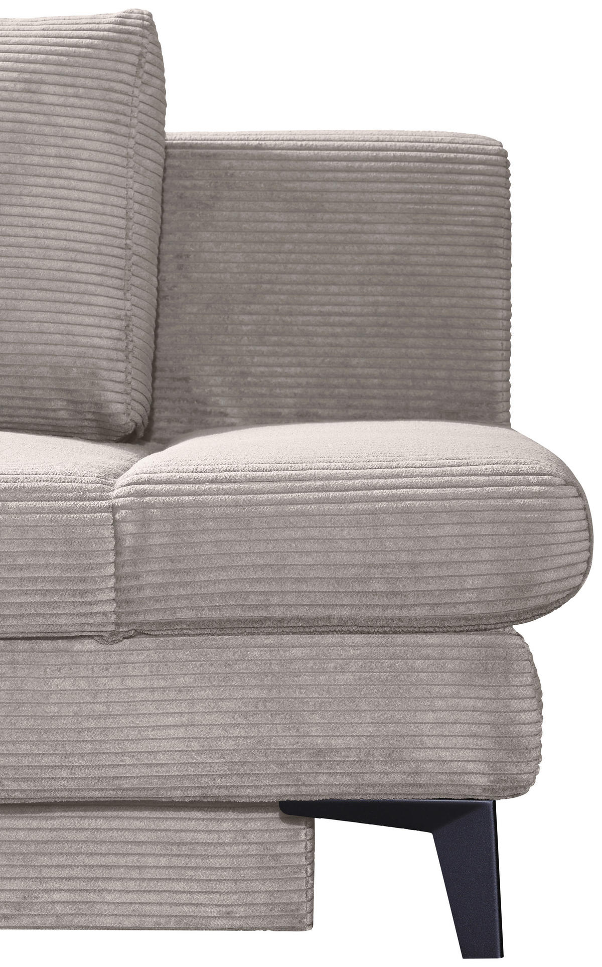 SCHLAFSOFA Cord Cappuccino  inkl. Bettkasten, Schlaffunktion, Armteilverstellung  - Schwarz/Cappuccino, Design, Textil/Metall (200/85/90cm) - Novel
