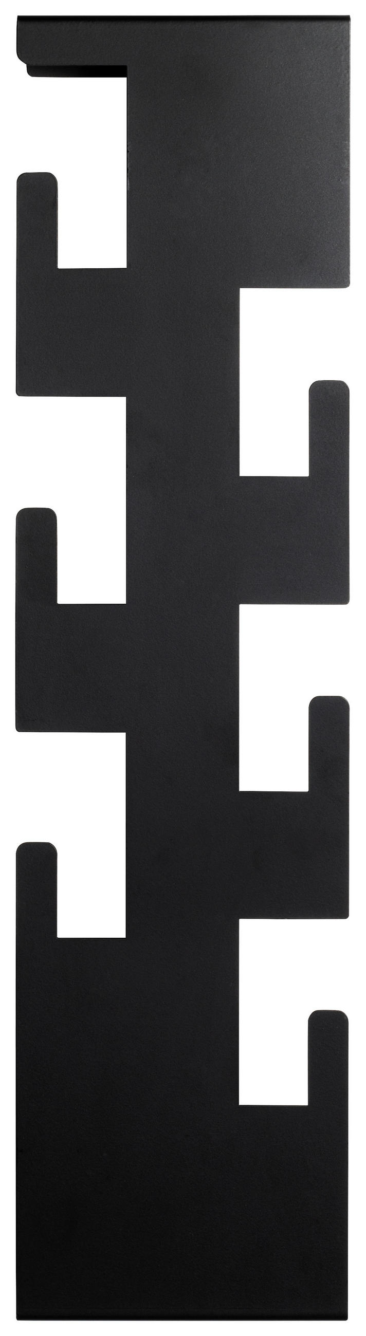 NÁSTĚNNÁ ŠATNA - černá, Design, kov (15/60/8cm)