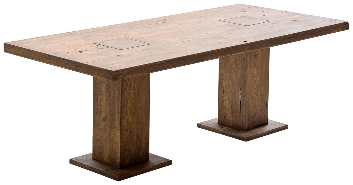 ESSTISCH Eiche massiv rechteckig Eichefarben  - Eichefarben, KONVENTIONELL, Holz (220/100/76cm) - Linea Natura