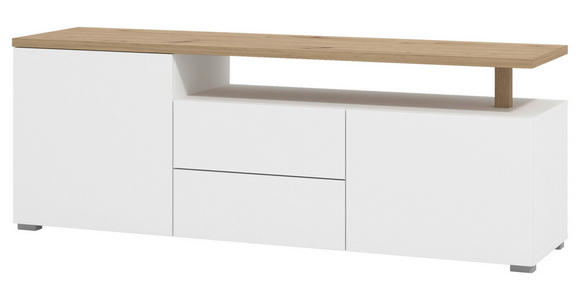 LOWBOARD in 154/55,5/40 cm - Weiß/Eiche Artisan, Basics, Holzwerkstoff/Kunststoff (154/55,5/40cm) - Carryhome
