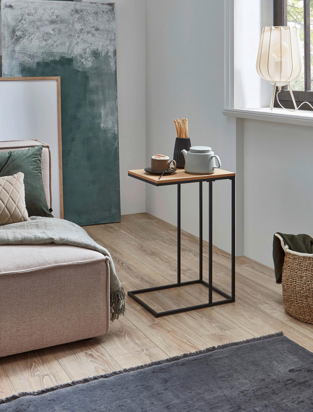 COUCHTISCH Schwarz  - Schwarz, Design, Holzwerkstoff/Metall (30/58/40cm) - MID.YOU