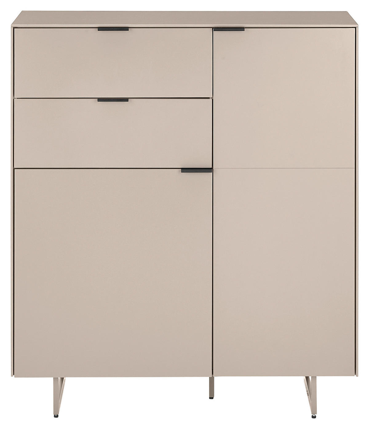 SCHUHSCHRANK  in 96/109/38 cm  - Kaschmir/Schwarz, Design, Holzwerkstoff/Metall (96/109/38cm) - Voleo