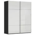 SCHWEBETÜRENSCHRANK 162/223/68 cm 2-türig Schwarz, Weiß  - Chromfarben/Schwarz, KONVENTIONELL, Glas/Holzwerkstoff (162/223/68cm) - Novel