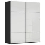 SCHWEBETÜRENSCHRANK 162/223/68 cm 2-türig Schwarz, Weiß  - Chromfarben/Schwarz, KONVENTIONELL, Glas/Holzwerkstoff (162/223/68cm) - Novel