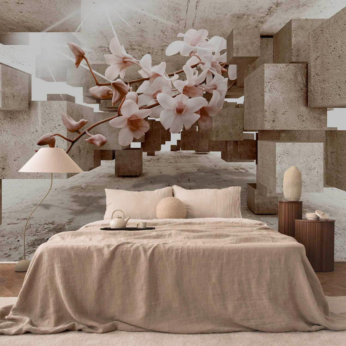 FOTOTAPETE - Pink/Beige, LIFESTYLE, Textil (400/280cm) - artgeist