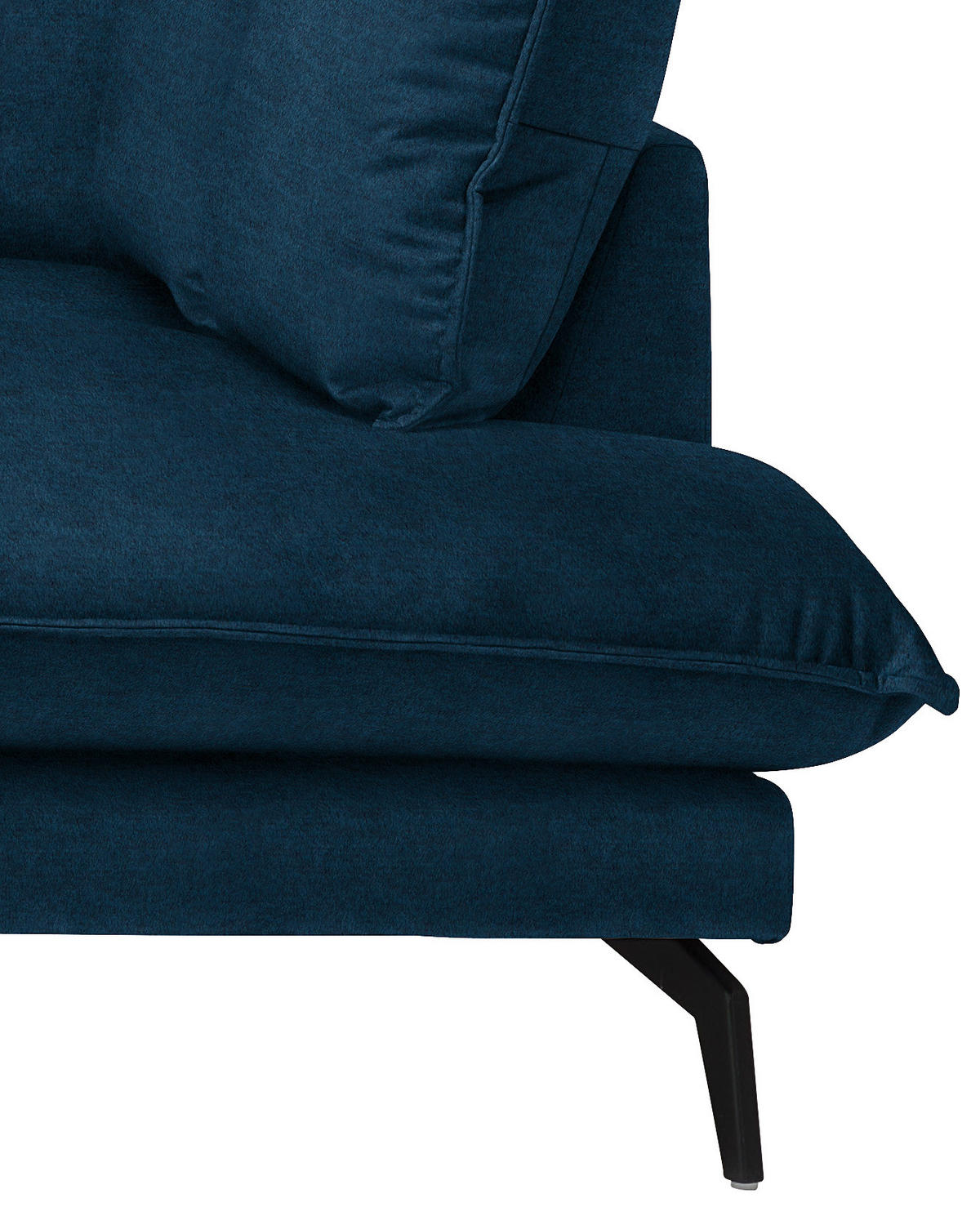 ECKSOFA Dunkelblau Samt  - Schwarz/Dunkelblau, Design, Textil/Metall (241/200cm) - Carryhome
