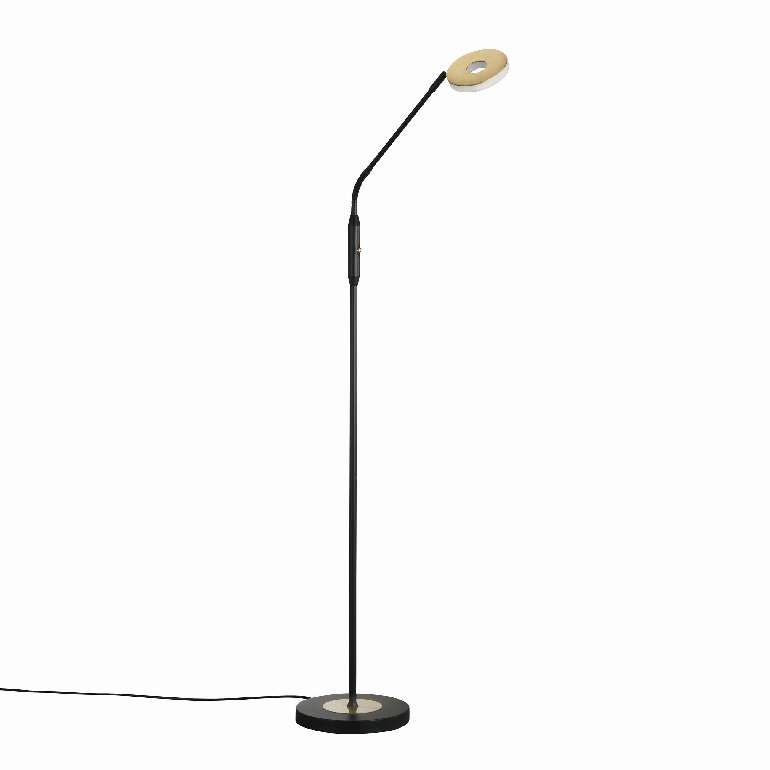 LED-STEHLEUCHTE - Goldfarben/Schwarz, Basics, Metall (23/150cm) - Fischer & Honsel