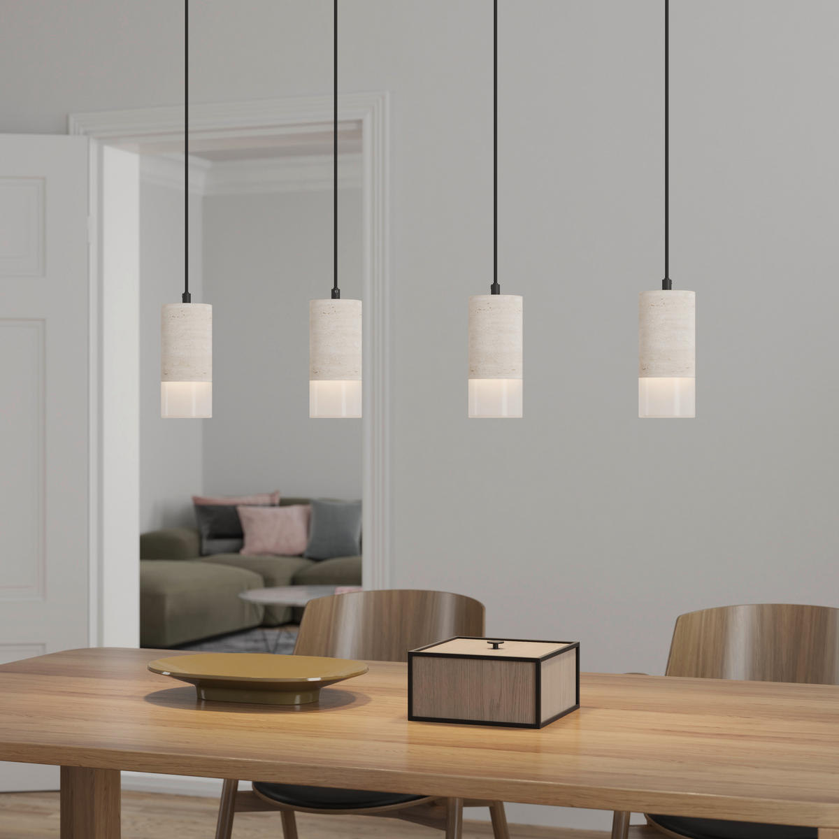 LED-HÄNGELEUCHTE 86/8/150 cm  - Pinienfarben, Design, Kunststoff/Stein (86/8/150cm) - Dieter Knoll