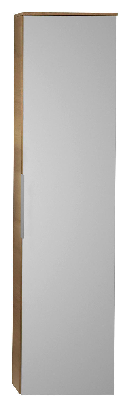 MIDISCHRANK 30/121/17 cm  - Chromfarben/Eichefarben, KONVENTIONELL, Glas/Holzwerkstoff (30/121/17cm) - Sadena