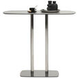 BARTISCH in Metall, Glas, Keramik 120/70/105 cm   - Edelstahlfarben/Grau, Design, Glas/Keramik (120/70/105cm) - Novel