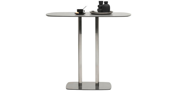 BARTISCH in Metall, Glas, Keramik 120/70/105 cm - Edelstahlfarben/Grau, Design, Glas/Keramik (120/70/105cm) - Novel