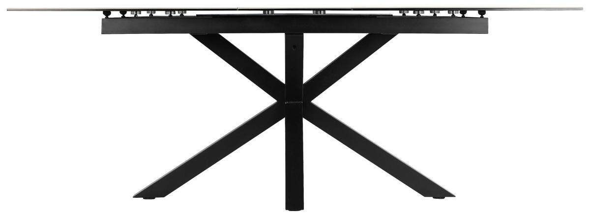 ESSTISCH 168-210/90/76 cm  Metall, Glas, Keramik ausziehbar rechteckig Schwarz, Beige  - Beige/Schwarz, MODERN, Glas/Keramik (168-210/90/76cm) - MID.YOU