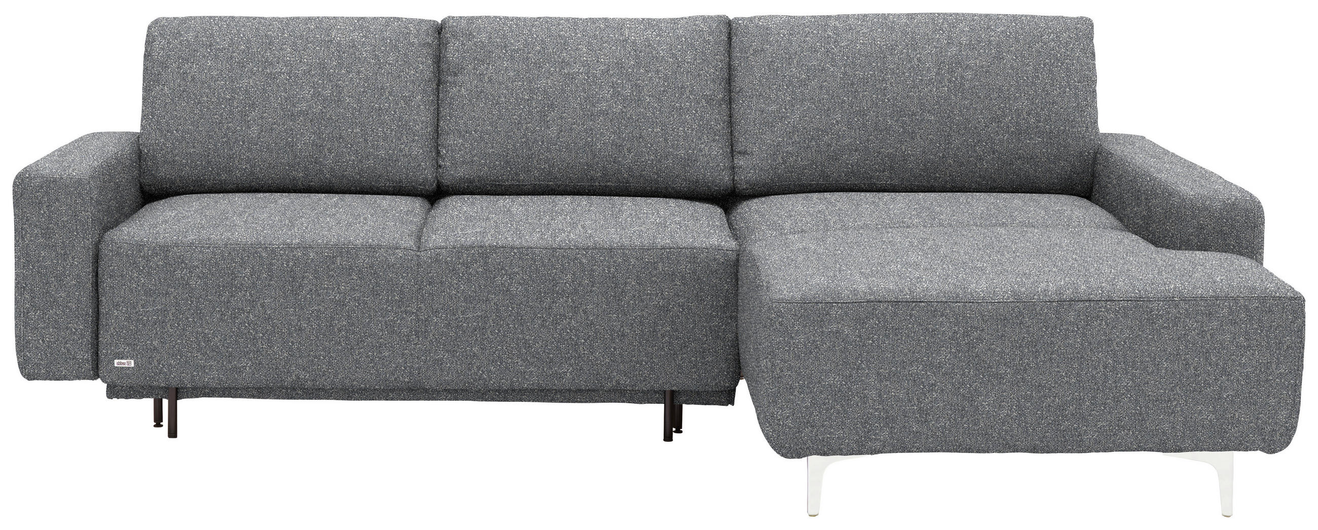 ECKSOFA  in Mikrovelours Grau  248/160 cm  - Alufarben/Grau, Design, Textil/Metall (248/160cm) - Sedda