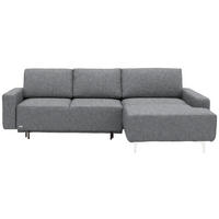 ECKSOFA  in Mikrovelours Grau  248/160 cm  - Alufarben/Grau, Design, Textil/Metall (248/160cm) - Sedda