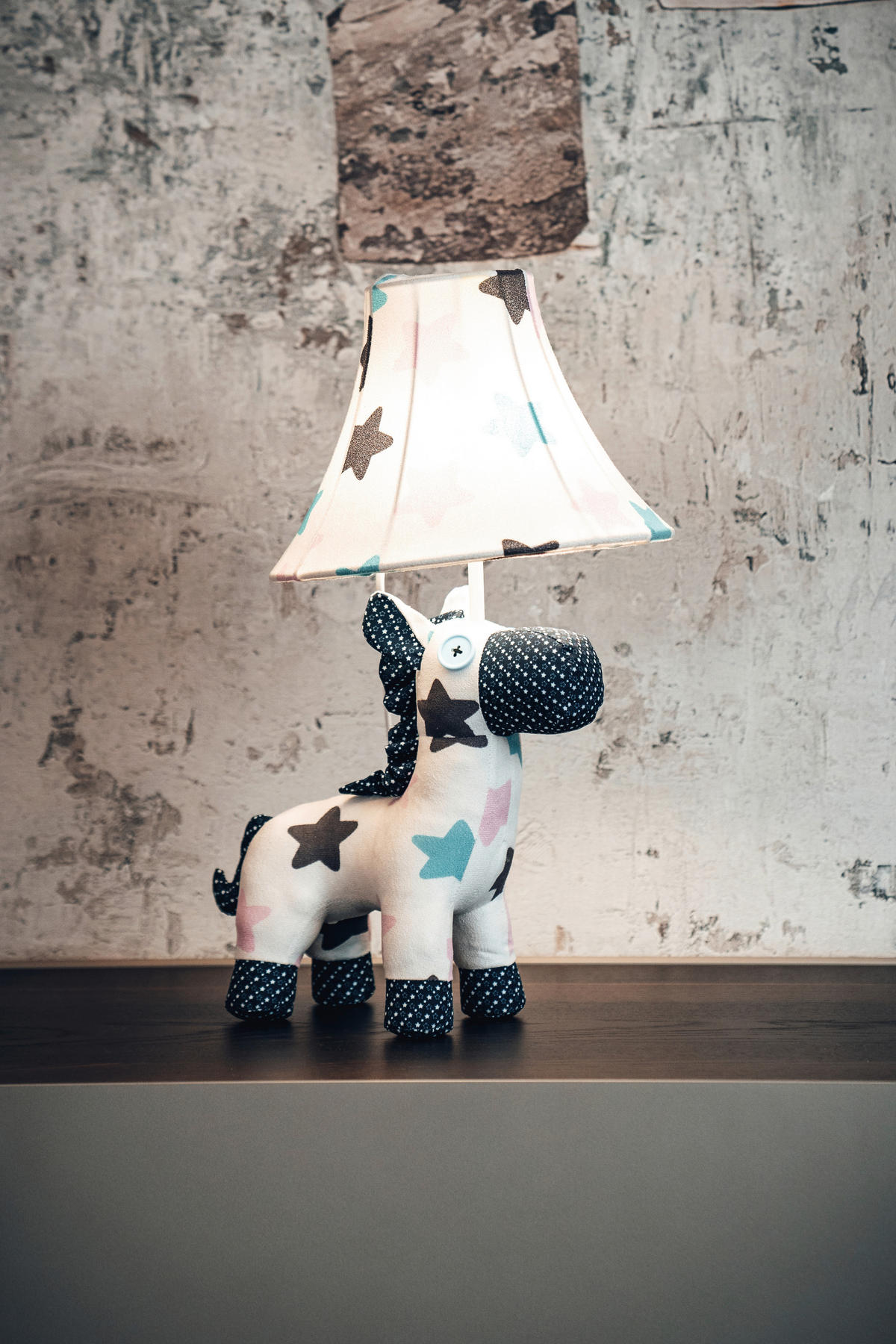 LED-KINDERTISCHLEUCHTE 26/30/47 cm   - Türkis/Multicolor, LIFESTYLE, Textil/Metall (26/30/47cm) - Happy Lamps