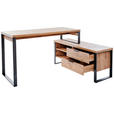 ECKSCHREIBTISCH 147/120/76 cm  in Anthrazit, Eichefarben  - Eichefarben/Anthrazit, MODERN, Holzwerkstoff/Metall (147/120/76cm) - Novel